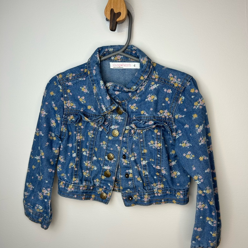 Floral Denim Kids Jacket